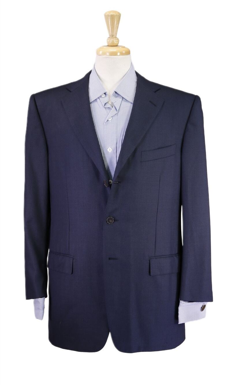 Ermenegildo Zegna Navy Blue Woven Super 150's Wool Blazer Jacket 40R